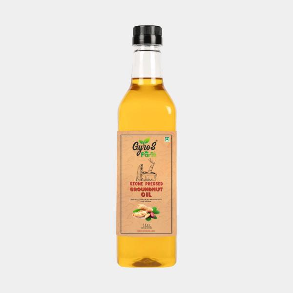 Stone Pressed Groundnut Oil | 1L | Pet Bottle | Gyros Farm